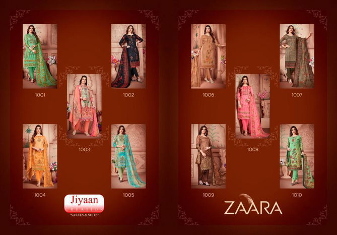 Jiyaan Zaara Fancy Designer Fancy Regular Casual Wear Printed Cotton Salwar Suit Collection
